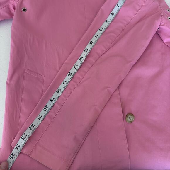 Vintage Y2K Gap Pink Rain Button Up Trench Coat Women's Medium 2000s Preppy - Picture 14 of 15